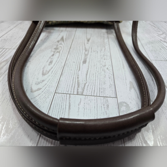 Multicolor Woven Tote Bag with Brown Accents - Picture 6 of 9